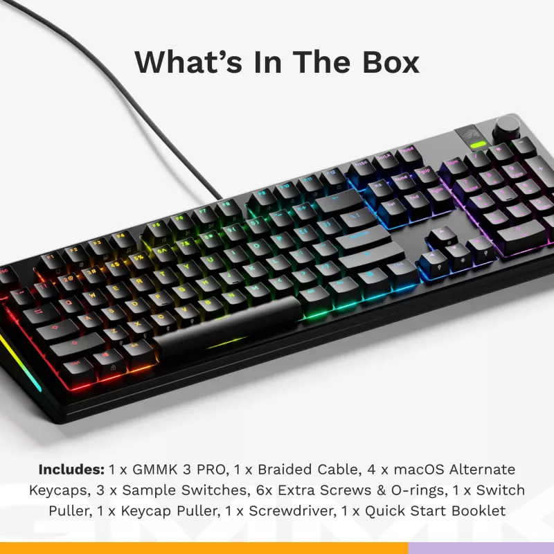 Mechanische Gaming-Tastatur GLORIOUS GMMK 3 PRO 100% Prebuilt Kabelgebunden USB Schwarz US QWERTY RGB