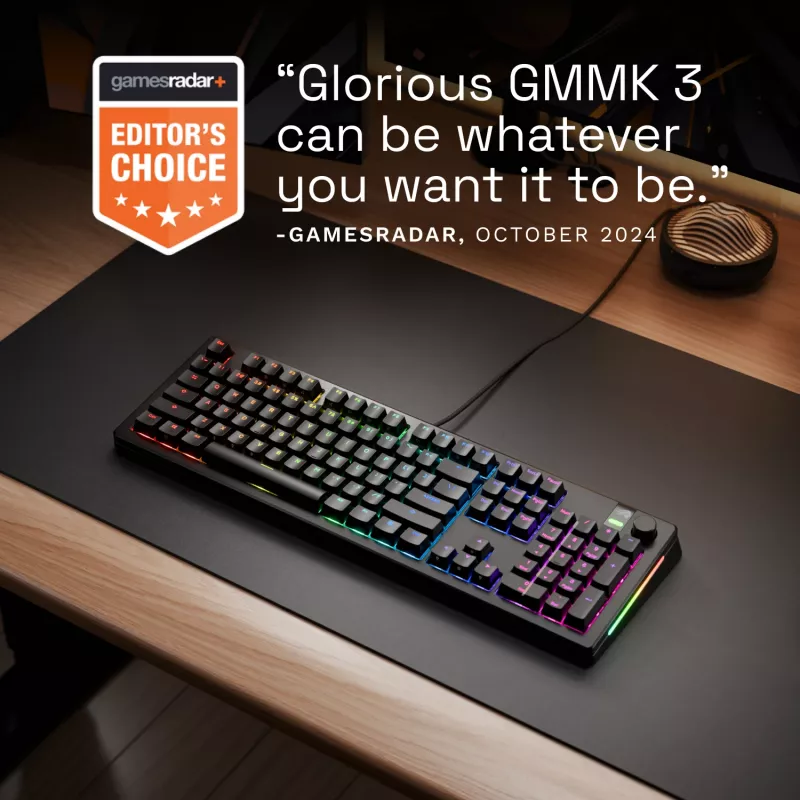 Mechanische Gaming-Tastatur GLORIOUS GMMK 3 PRO 100% Prebuilt Kabelgebunden USB Schwarz US QWERTY RGB