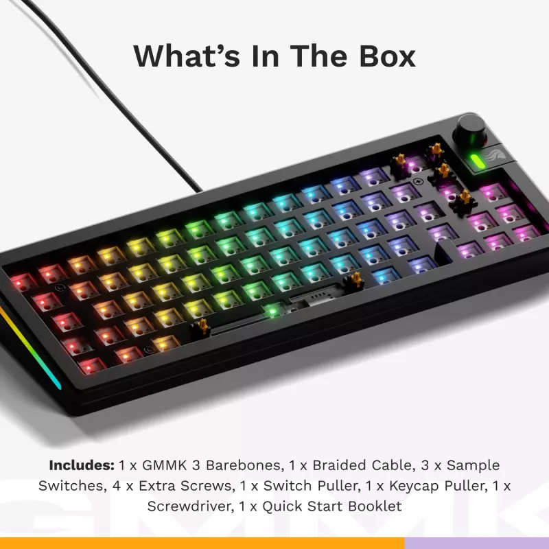 Glorious Gaming GMMK 3 65% Barebones Wired Schwarz - ISO