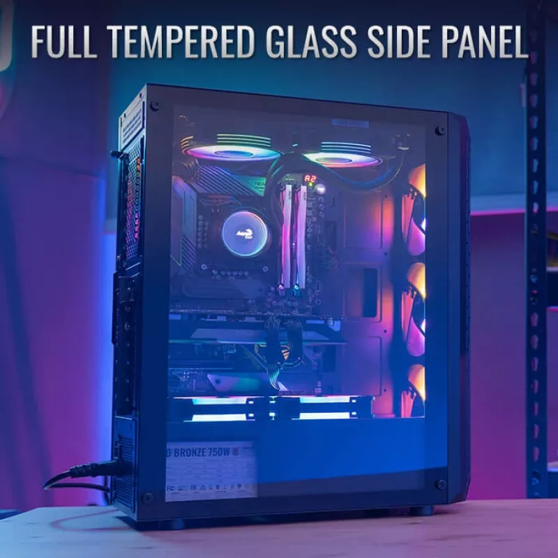 PC-Gehäuse Aerocool Beam-G-BK-V1 Mini Tower Schwarz