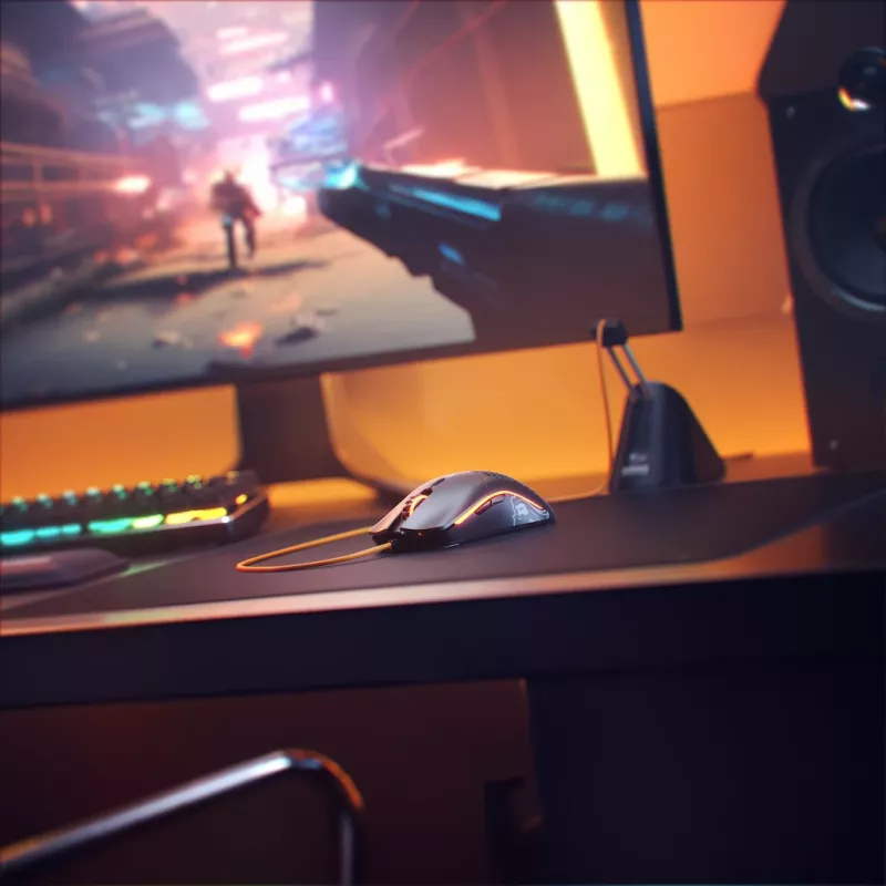Glorious Gaming Glorious Model O- Maus Regular (Schwarz), Rechtshänder, Optisch, USB Typ-A, 3200 DPI, Schwarz