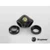 Kompressionswinkel BitsPower Carbon Schwarz BP-CBE90DML — Messing-90°-Fitting, schwarze Carbon-Optik, 1 Stück