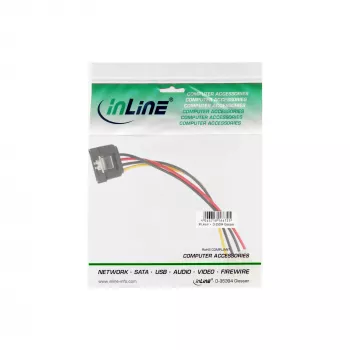 InLine SATA Stromadapterkabel 4-Pin Molex / 15-Pin SATA mit Verriegelung 0,15 m
