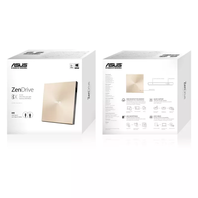 ASUS ZenDrive U9M optisches Laufwerk DVD±RW Gold