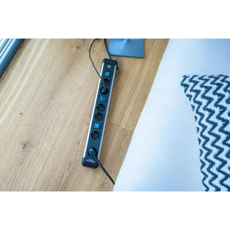 Power Extension Brennenstuhl 1391030601 3m 6 AC Outlets Indoor Schwarz Silver