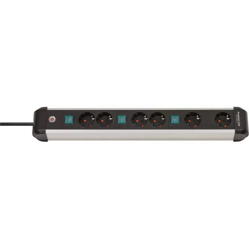 Power Extension Brennenstuhl 1391030601 3m 6 AC Outlets Indoor Schwarz Silver