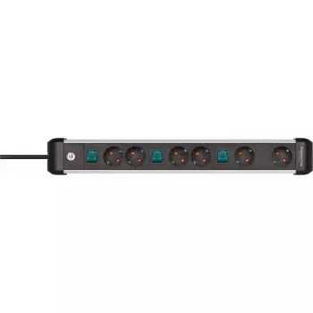Power Extension Brennenstuhl 1391030601 3m 6 AC Outlets Indoor Schwarz Silver