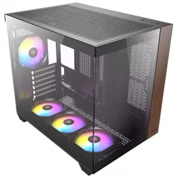 PC-Gehäuse Antec CX800 Midi Tower Schwarz, Holzoptik