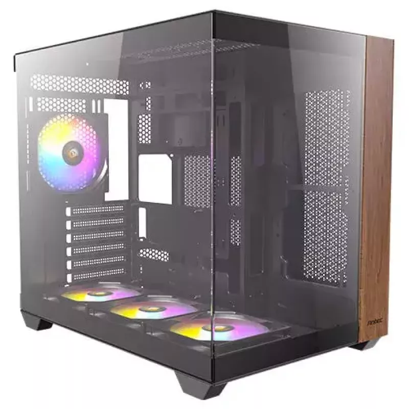 PC-Gehäuse Antec CX800 Midi Tower Schwarz, Holzoptik