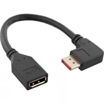 InLine DisplayPort 1.4 adapter Kabel M/F, 8K4K, abgewinkelt right, Schwarz/gold
