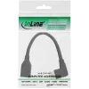 InLine DisplayPort 1.4 adapter Kabel M/F, 8K4K, abgewinkelt right, Schwarz/gold
