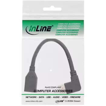 InLine DisplayPort 1.4 adapter Kabel M/F, 8K4K, abgewinkelt right, Schwarz/gold