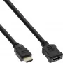 InLine HDMI-Kabel, High-Speed-HDMI-Kabel, M/W, schwarz, goldene Kontakte, 3 m