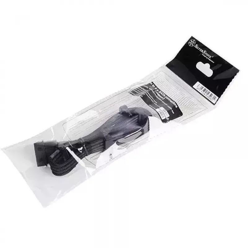 Kabel Silverstone SST-PP07-BTSB 0,3 m Molex 4-polig auf 4x SATA