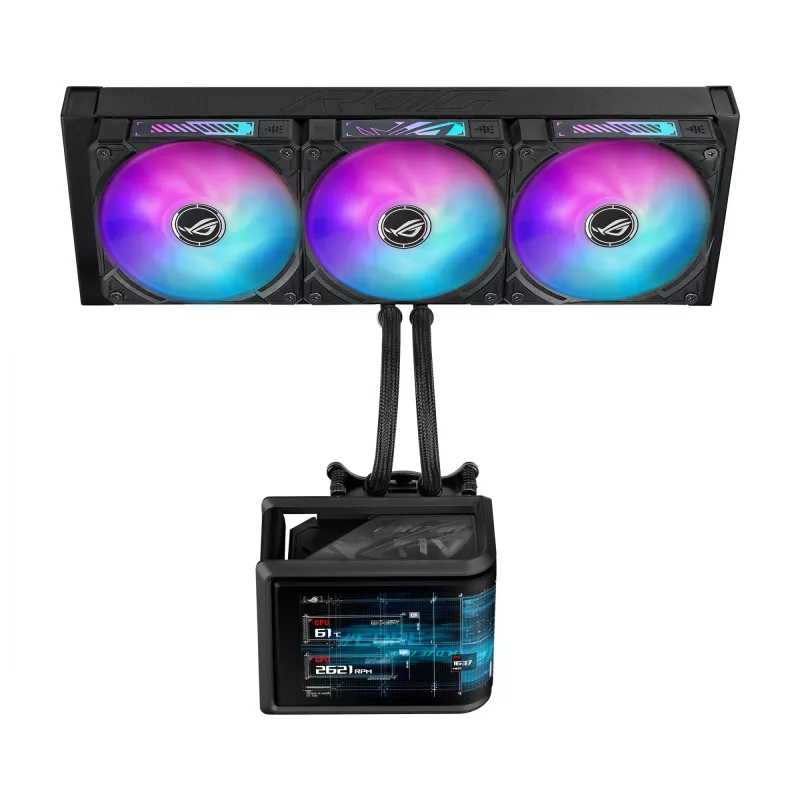 All-in-One-Flüssigkeitskühler ASUS ROG Ryuo IV SLC 360 ARGB – 120-mm-Lüfter, 360-mm-Radiator, schwarz