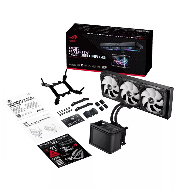 All-in-One-Flüssigkeitskühler ASUS ROG Ryuo IV SLC 360 ARGB – 120-mm-Lüfter, 360-mm-Radiator, schwarz
