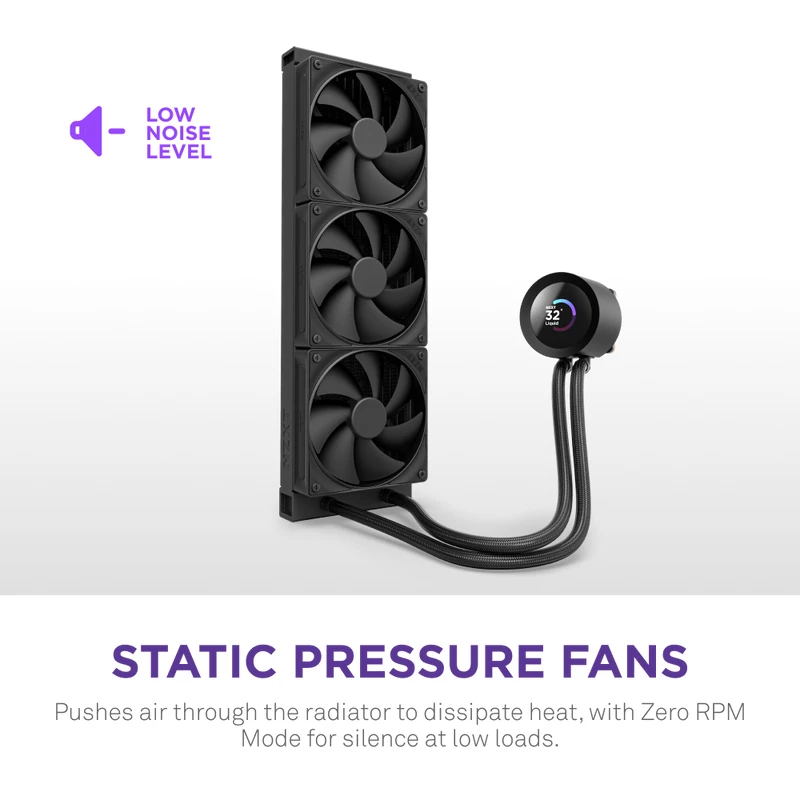 All-in-One-Flüssigkeitskühler NZXT Kraken Plus 360 12 cm Schwarz Fluid Dynamic Bearing