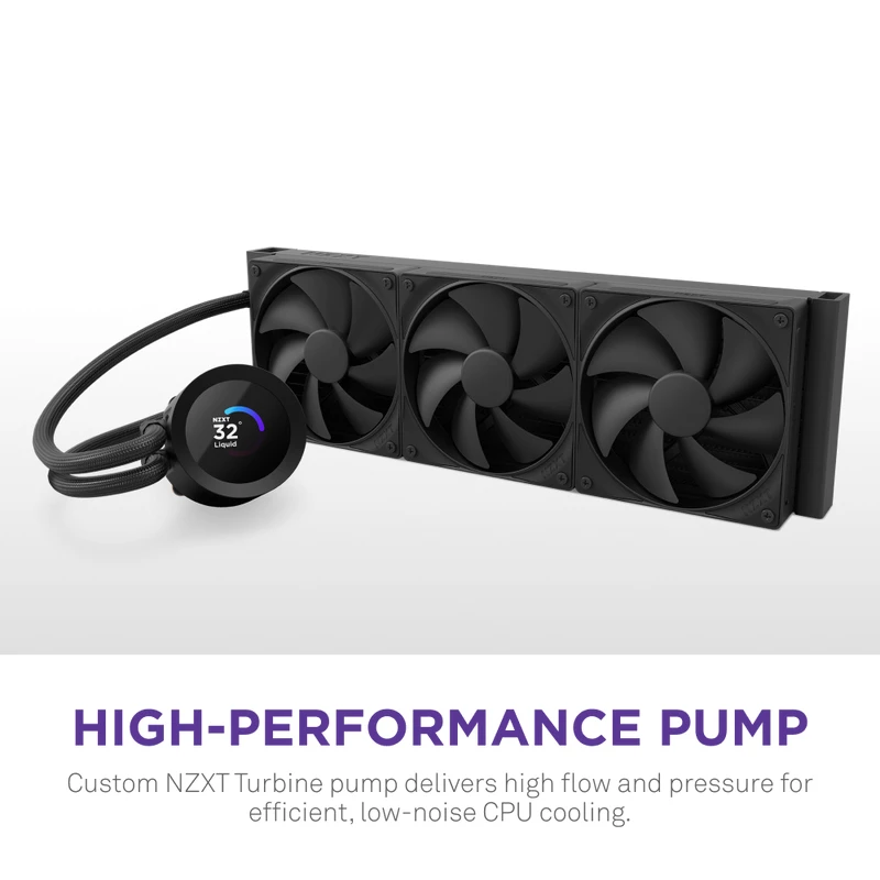 All-in-One-Flüssigkeitskühler NZXT Kraken Plus 360 12 cm Schwarz Fluid Dynamic Bearing