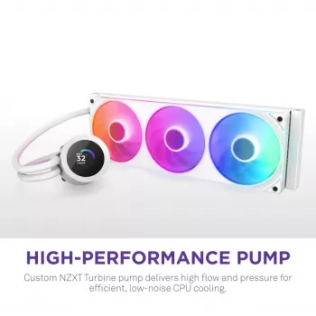 All-in-One-Flüssigkeitskühler NZXT Kraken Plus 360 RGB Weiß 500–2400 U/min