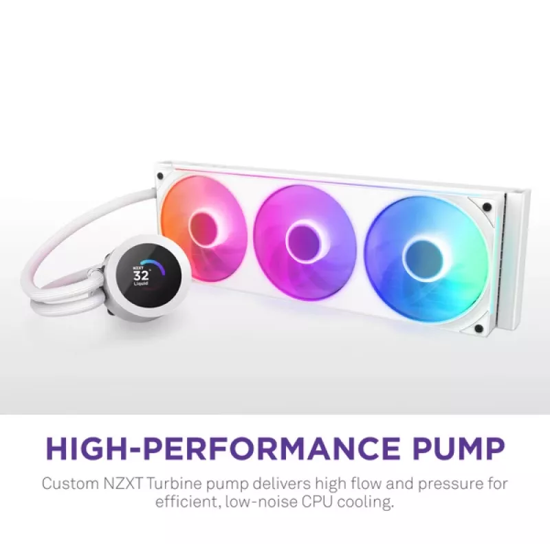 All-in-One-Flüssigkeitskühler NZXT Kraken Plus 360 RGB Weiß 500–2400 U/min
