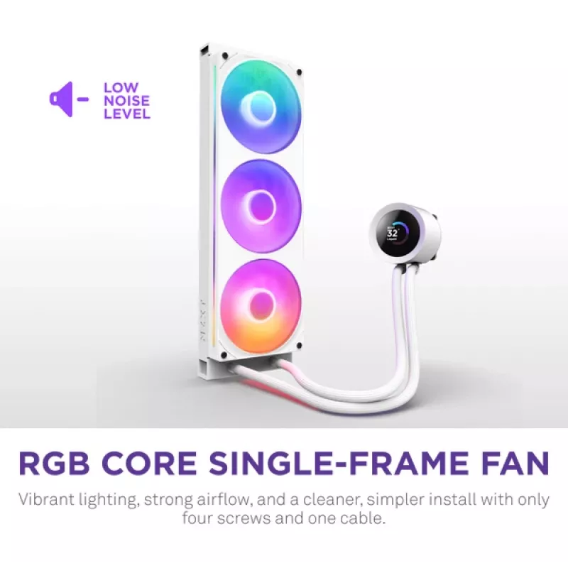 All-in-One-Flüssigkeitskühler NZXT Kraken Plus 360 RGB Weiß 500–2400 U/min