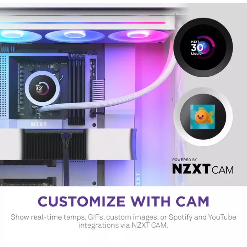 All-in-One-Flüssigkeitskühler NZXT Kraken Plus 360 RGB Weiß 500–2400 U/min