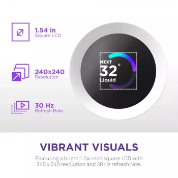 All-in-one-Flüssigkeits-CPU-Kühler NZXT Kraken Plus RGB 240 — 120-mm-Lüfter, FDB-Lager, weiß