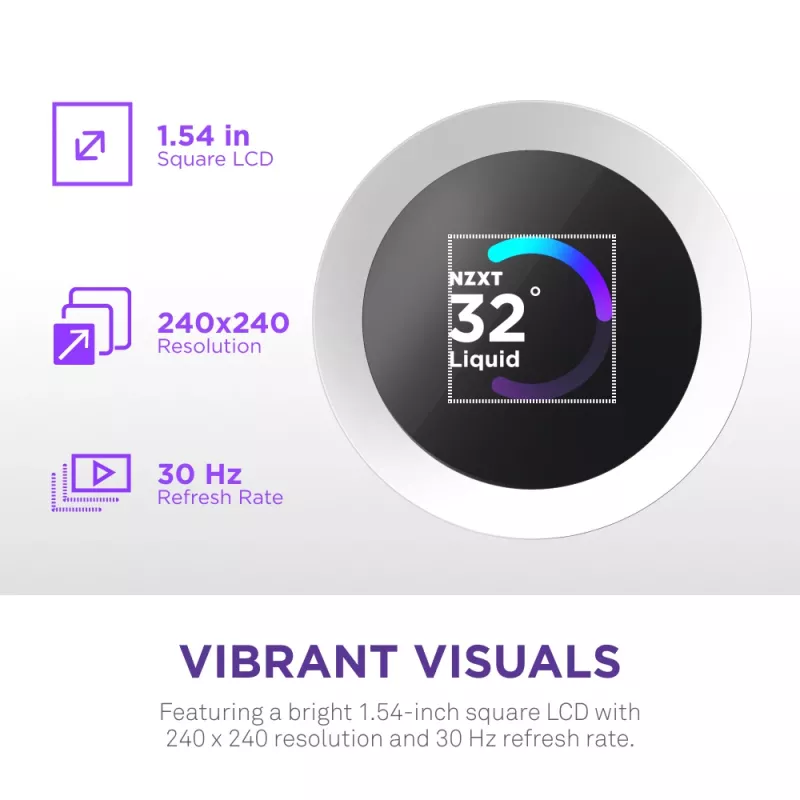 All-in-one-Flüssigkeits-CPU-Kühler NZXT Kraken Plus RGB 240 — 120-mm-Lüfter, FDB-Lager, weiß