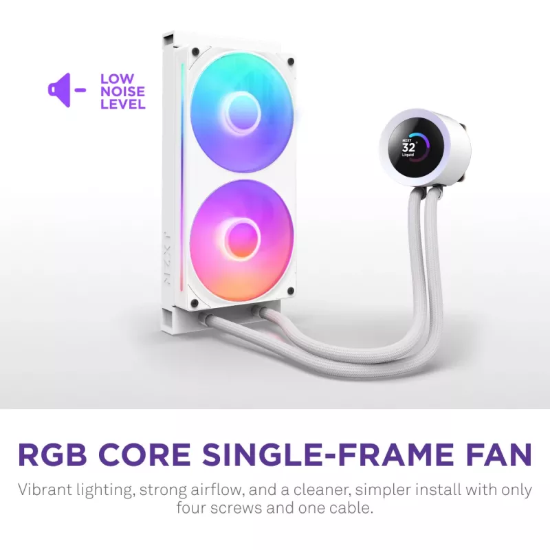 All-in-one-Flüssigkeits-CPU-Kühler NZXT Kraken Plus RGB 240 — 120-mm-Lüfter, FDB-Lager, weiß