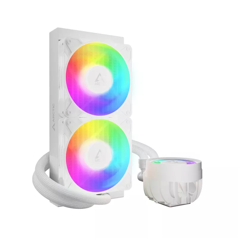 All-in-One-Flüssig-CPU-Kühler Arctic Liquid Freezer III Pro 240 A-RGB – 240 mm, 120-mm-Lüfter, Weiß, LGA1700/AM4/AM5-kompatibel