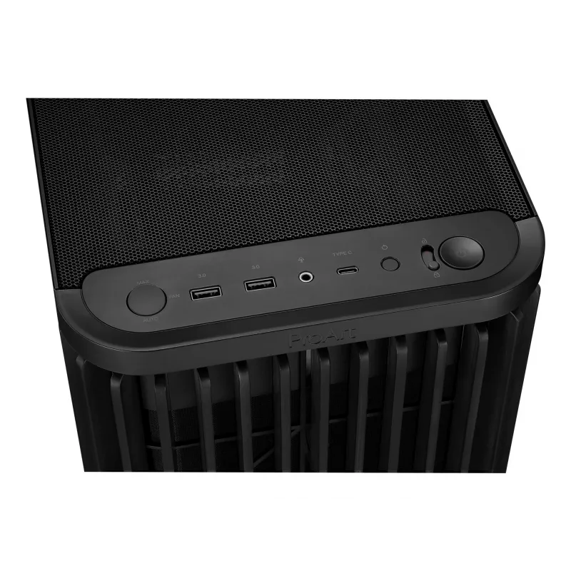 PC-Gehäuse ASUS 90DC00M0-B39040, ATX-Unterstützung, Schwarz, Front 2×160mm Lüfter, Rückseite 1×120mm, 2×3,5-Zoll- + 2×2,5-Zoll-Schächte, 2×USB 3.2 GEN1