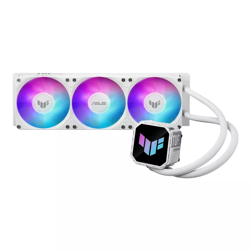 All-in-One-Flüssigkeitskühler ASUS TUF Gaming LC III 360 ARGB White Edition – 360 mm, 120-mm-Lüfter, Unterstützung für LGA1700/1200, AM4/AM5