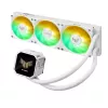 All-in-One-Flüssigkeitskühler ASUS TUF Gaming LC III 360 ARGB LCD White Edition – 360-mm-Radiator, 3 × 120-mm-PWM-Lüfter, LCD-Anzeige, Weiß