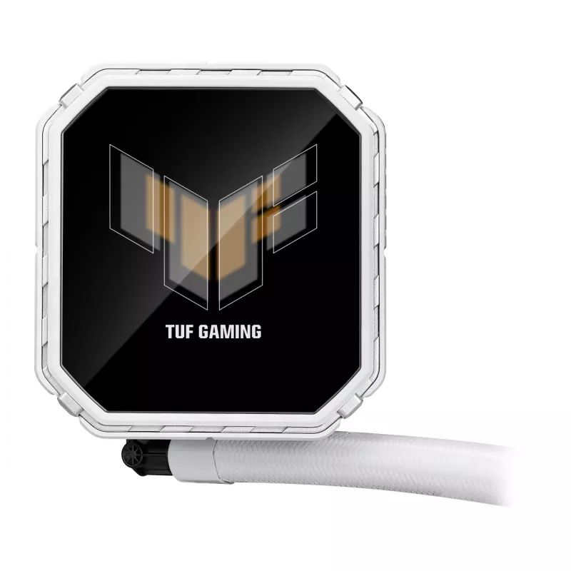 All-in-One-Flüssigkeitskühler ASUS TUF Gaming LC III 360 ARGB LCD White Edition – 360-mm-Radiator, 3 × 120-mm-PWM-Lüfter, LCD-Anzeige, Weiß