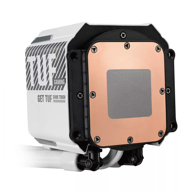 All-in-One-Flüssigkeitskühler ASUS TUF Gaming LC III 360 ARGB LCD White Edition – 360-mm-Radiator, 3 × 120-mm-PWM-Lüfter, LCD-Anzeige, Weiß