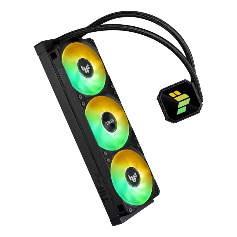 All-in-One-Flüssigkeitskühler ASUS TUF GAMING LC III 360 ARGB – 120-mm-Lüfter, unterstützt AM4/LGA1200/LGA1700/AM5, Schwarz