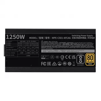 COOLER MASTER Netzteil Mwe 1250 V2 Gold Vollmodular 1250 W ATX Schwarz