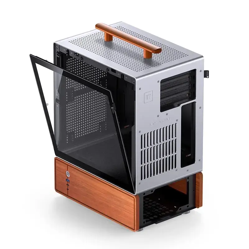 PC-Gehäuse Jonsbo T7 Midi Tower mATX Tempered Glass Silber