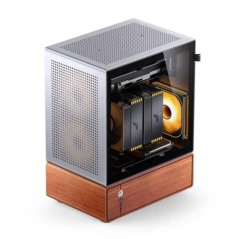 PC-Gehäuse Jonsbo T7 Midi Tower mATX Tempered Glass Silber