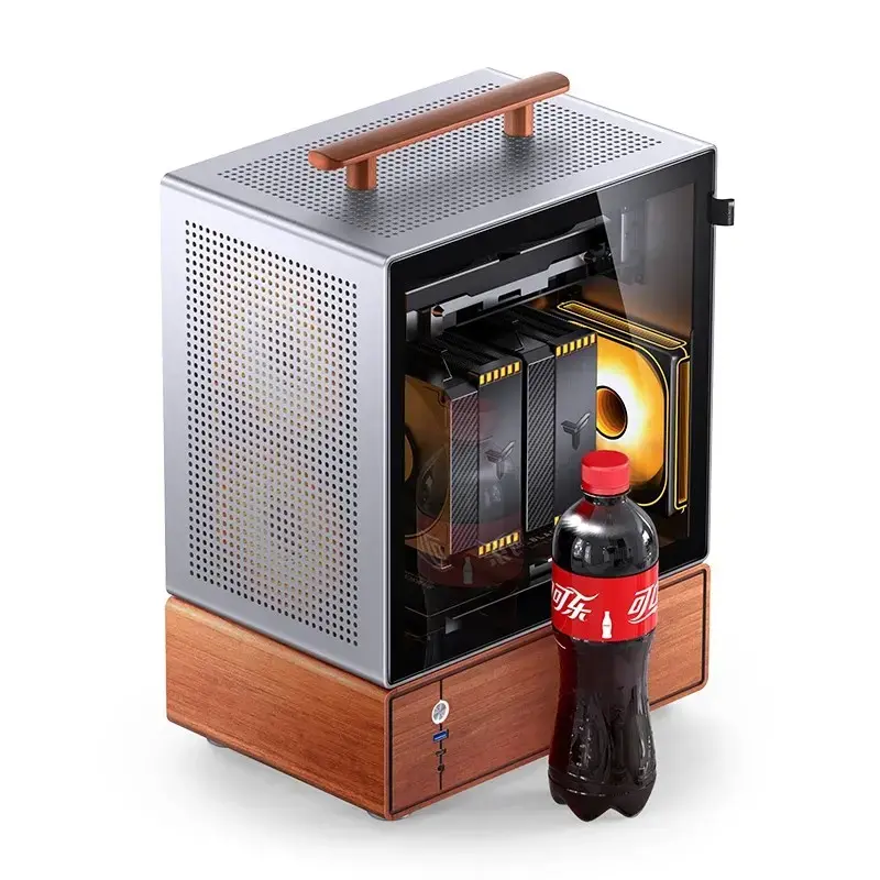 PC-Gehäuse Jonsbo T7 Midi Tower mATX Tempered Glass Silber