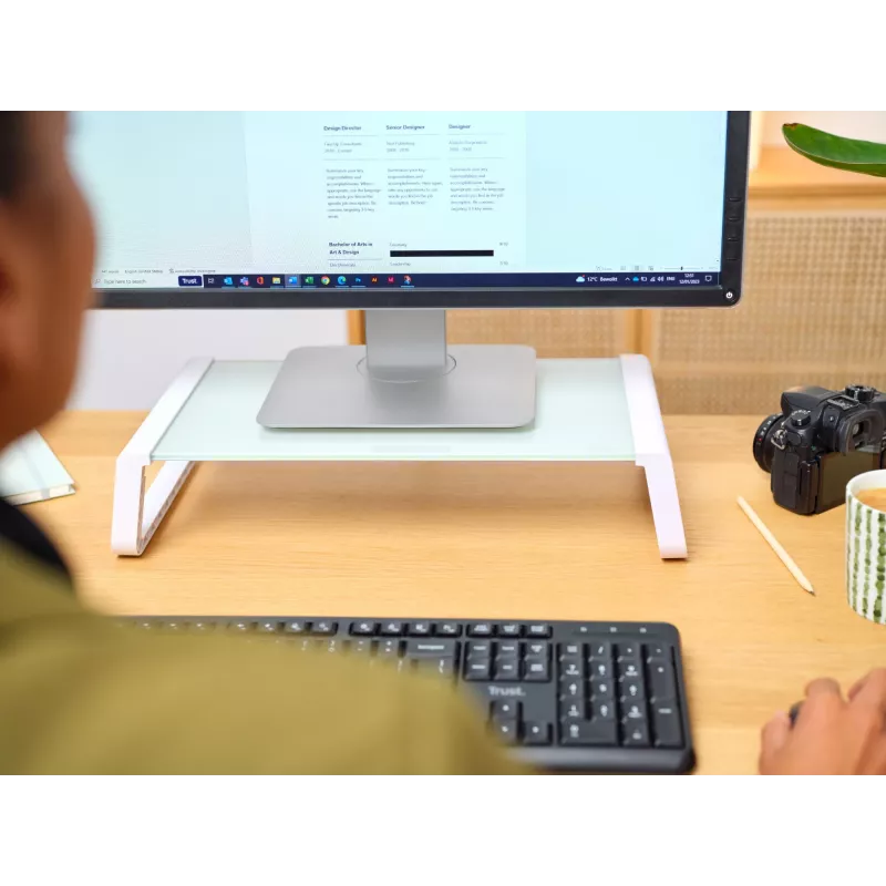 Trust 25351 Monitorhalterung / Standfuß für den Schreibtisch Transparent, Weiß