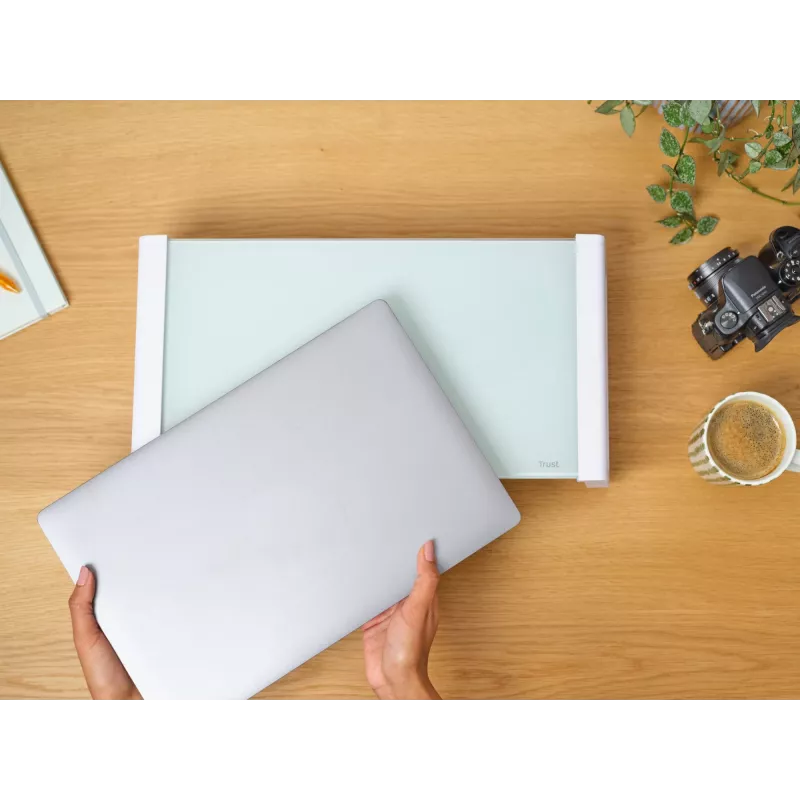 Trust 25351 Monitorhalterung / Standfuß für den Schreibtisch Transparent, Weiß