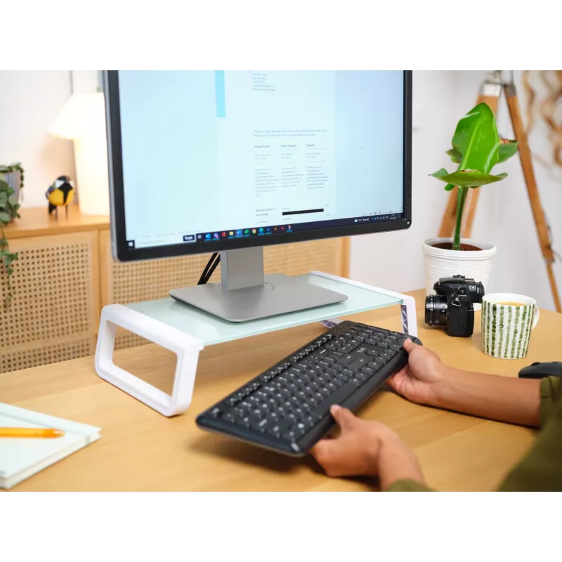 Trust 25351 Monitorhalterung / Standfuß für den Schreibtisch Transparent, Weiß