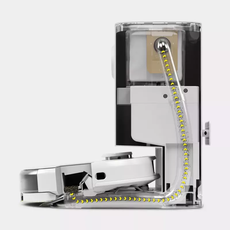 Ladestation Kärcher RCV 5 Saugstation, weiß, 4 l Staubbeutelkapazität, 420×290×460 mm