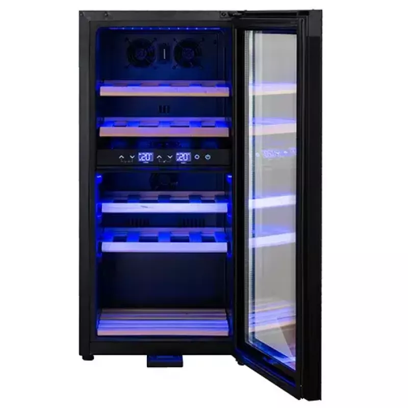 Thermoelektrischer Weinkühler Adler AD 8080, freistehend schwarz, 24 Flaschen, 2 Zonen, 60 L, Touch-Bedienung