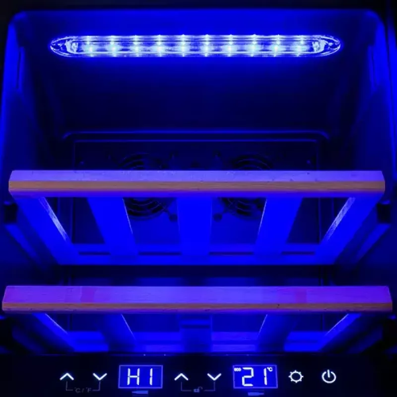 Thermoelektrischer Weinkühler Adler AD 8080, freistehend schwarz, 24 Flaschen, 2 Zonen, 60 L, Touch-Bedienung