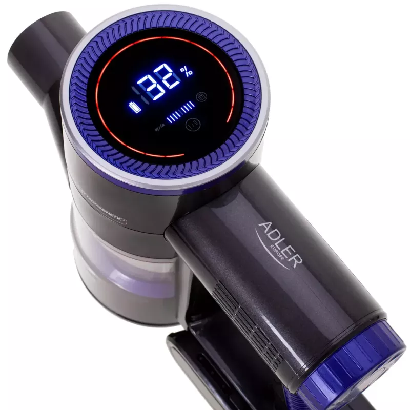 Akku-Staubsauger Adler AD 7061 Allergy-friendly PRO — 22,2-V-Akku, 30 Min. Laufzeit, 0,8 l beutelloser Staubbehälter, EPA12/HEPA13-Filterung, 350 W max., schwarz