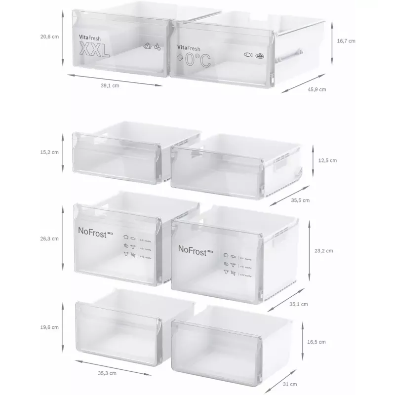 Side-by-Side Kühlschrank Bosch Serie 4 KFN96VPEA, 605 L (Kühlschrank 405 L / Gefrierschrank 200 L), NoFrost, Edelstahl