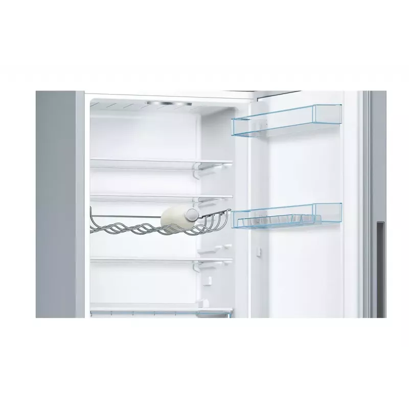 Kühl-Gefrierkombination Bosch Serie 4 KGV33VLEA — Freistehend, Edelstahl, 289 l Gesamtvolumen (195 l Kühlteil / 94 l Gefrierteil), Klasse E, 176 cm
