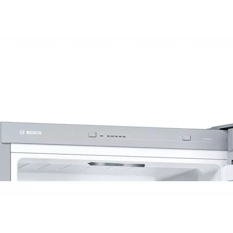 Kühl-Gefrierkombination Bosch Serie 4 KGV33VLEA — Freistehend, Edelstahl, 289 l Gesamtvolumen (195 l Kühlteil / 94 l Gefrierteil), Klasse E, 176 cm
